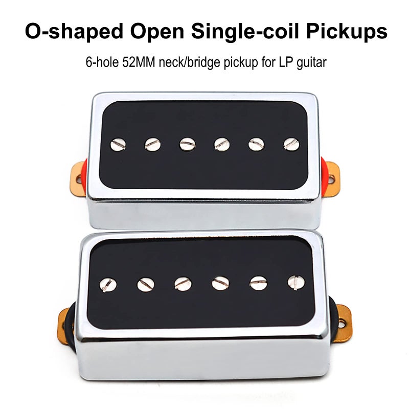 SAPHUE Electric Guitar Pickups Bridge and Neck Set for Les Paul P90 Style Humbucker Size Electric Guitar - Image 4